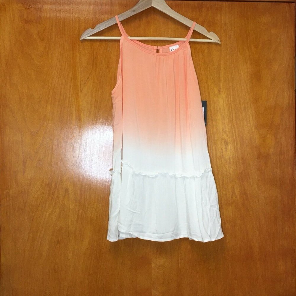 ombre orange white tunic top